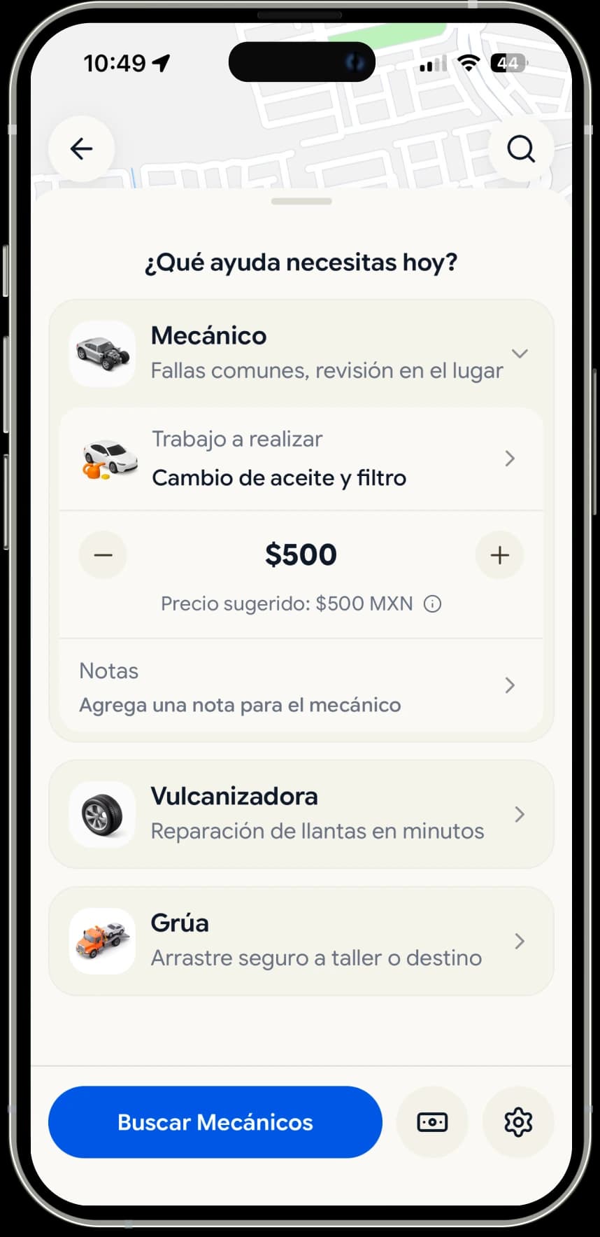 Pide asistencia desde tu ubicación